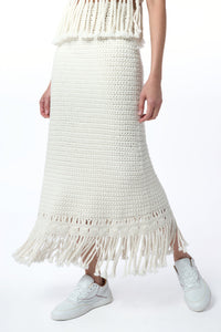 Ivory / Jupe Macha en laine et cachemire - Ivory