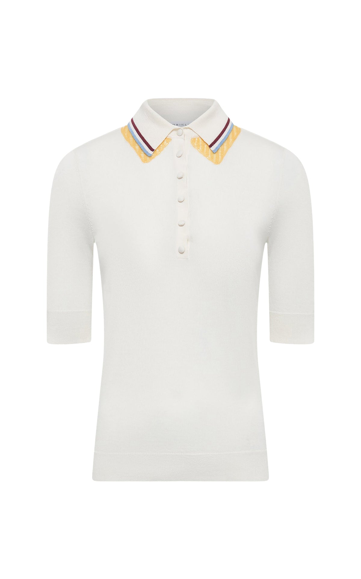 Ivory Multi / Polo à manches courtes Wendelyn en cachemire - Ivory Multi