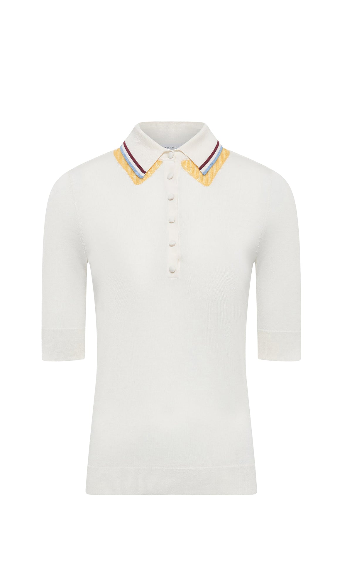 Wendelyn Ss Polo en ivoire multicolore jaipur cachemire soie fil