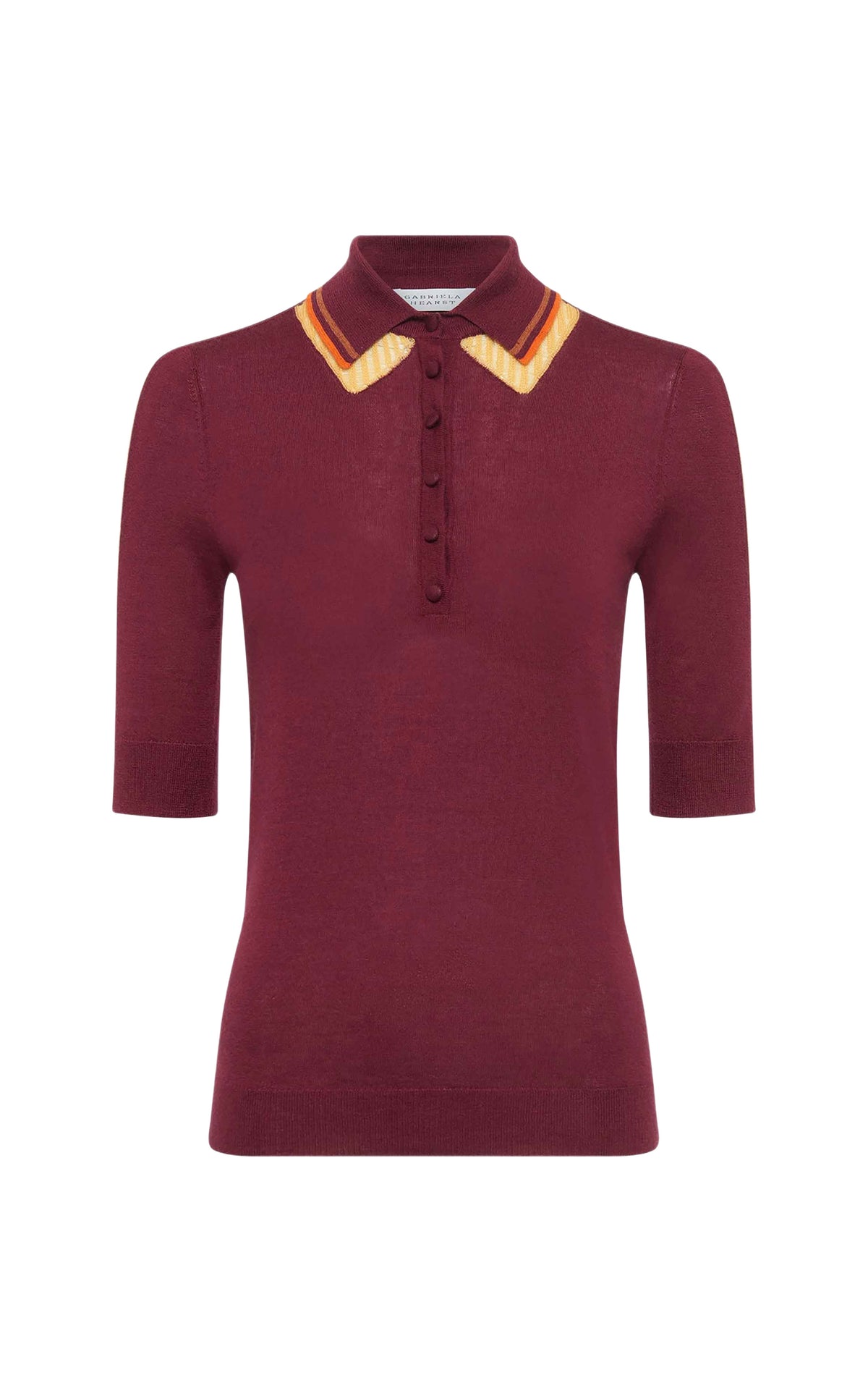 Merlot Multi / Polo à manches courtes Wendelyn en cachemire - Merlot Multi