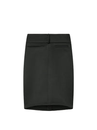 Satin Asymmetrical Skirt - Black