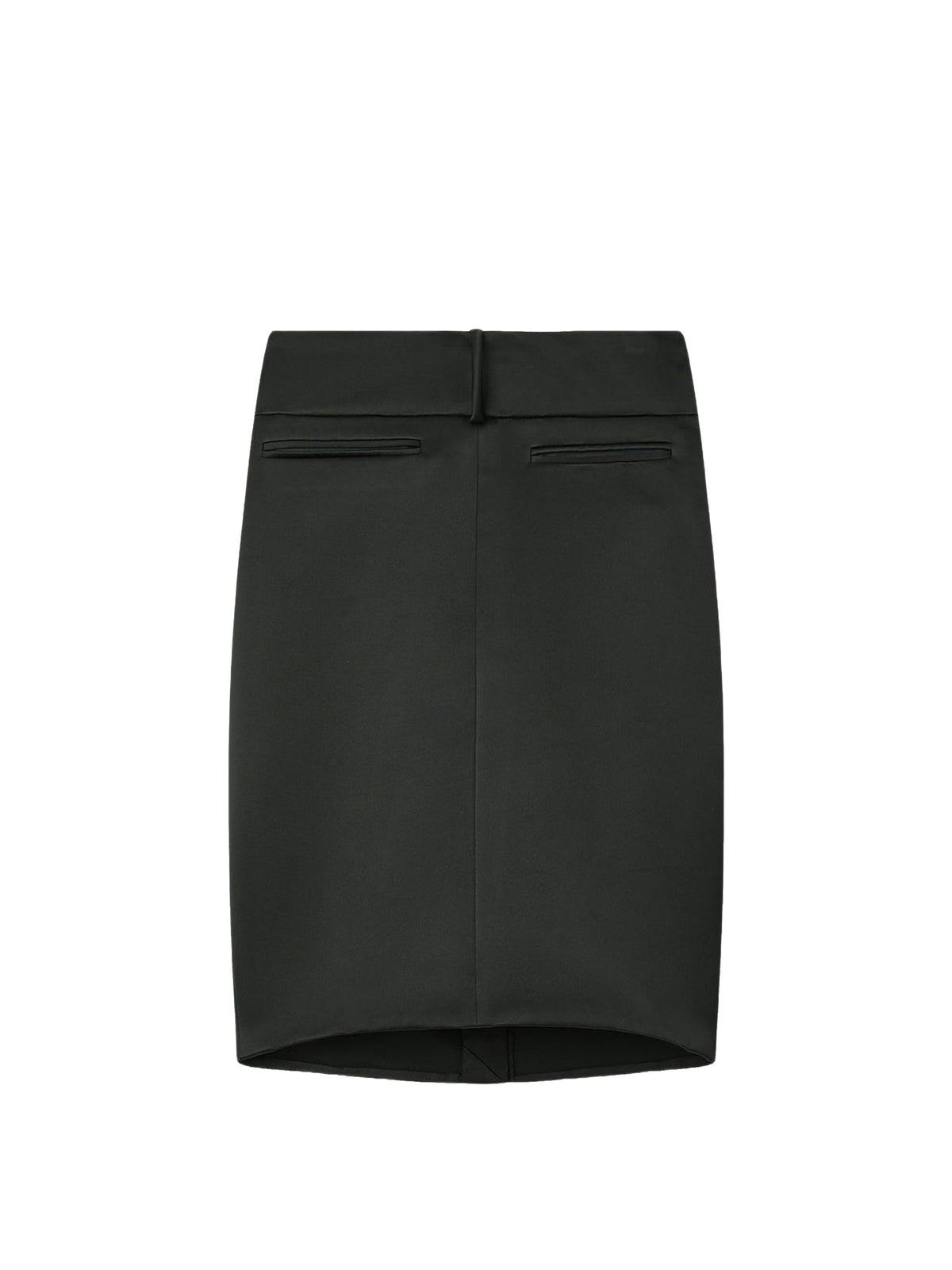 Satin Asymmetrical Skirt - Black