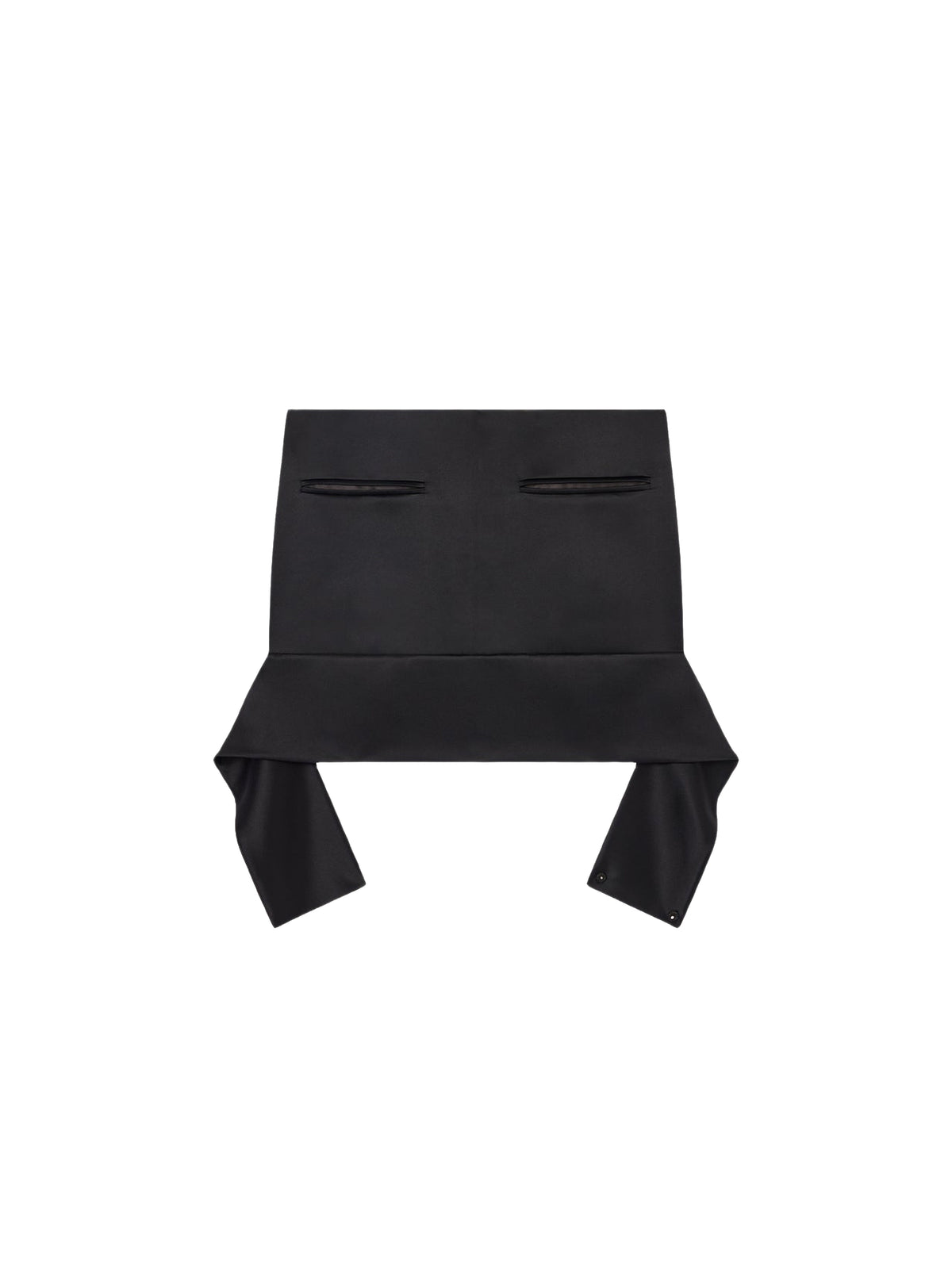 Mini jupe ceinture inversée en satin - Black