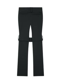 Pantalon bootcut Strap en laine - Black