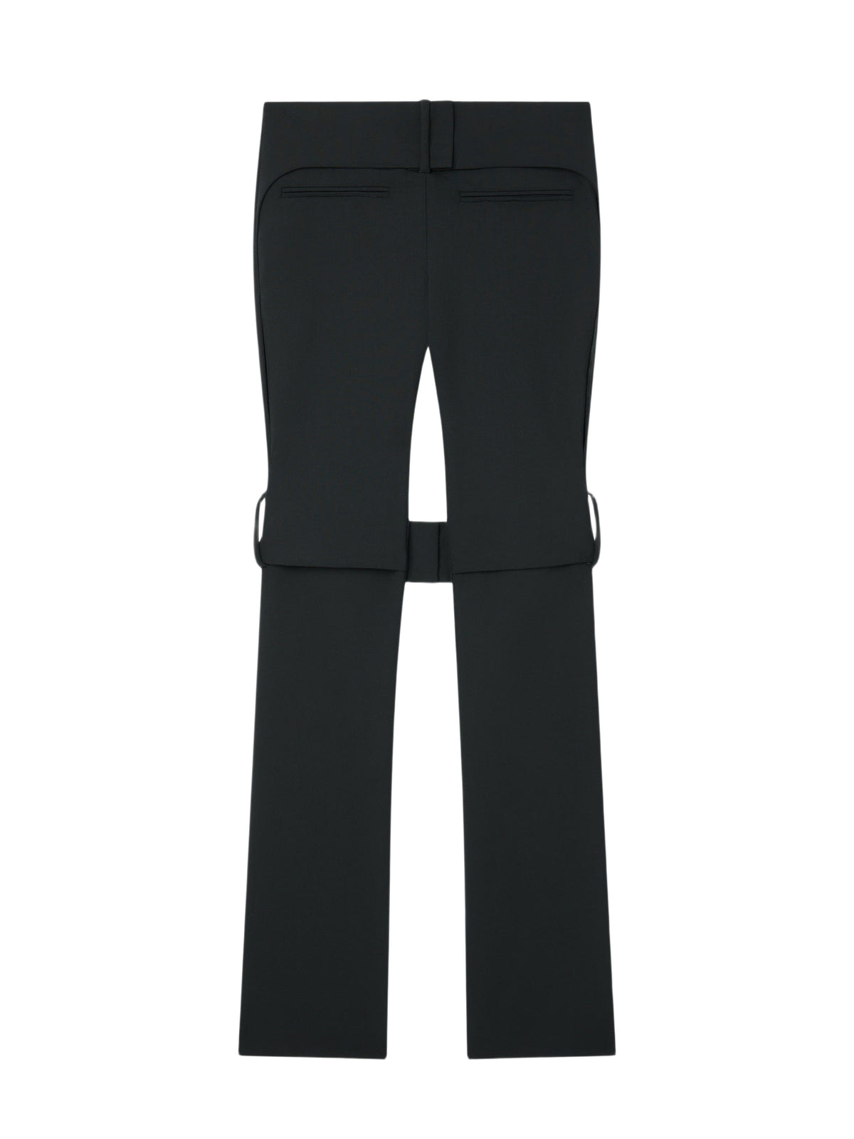 Pantalon bootcut Strap en laine - Black