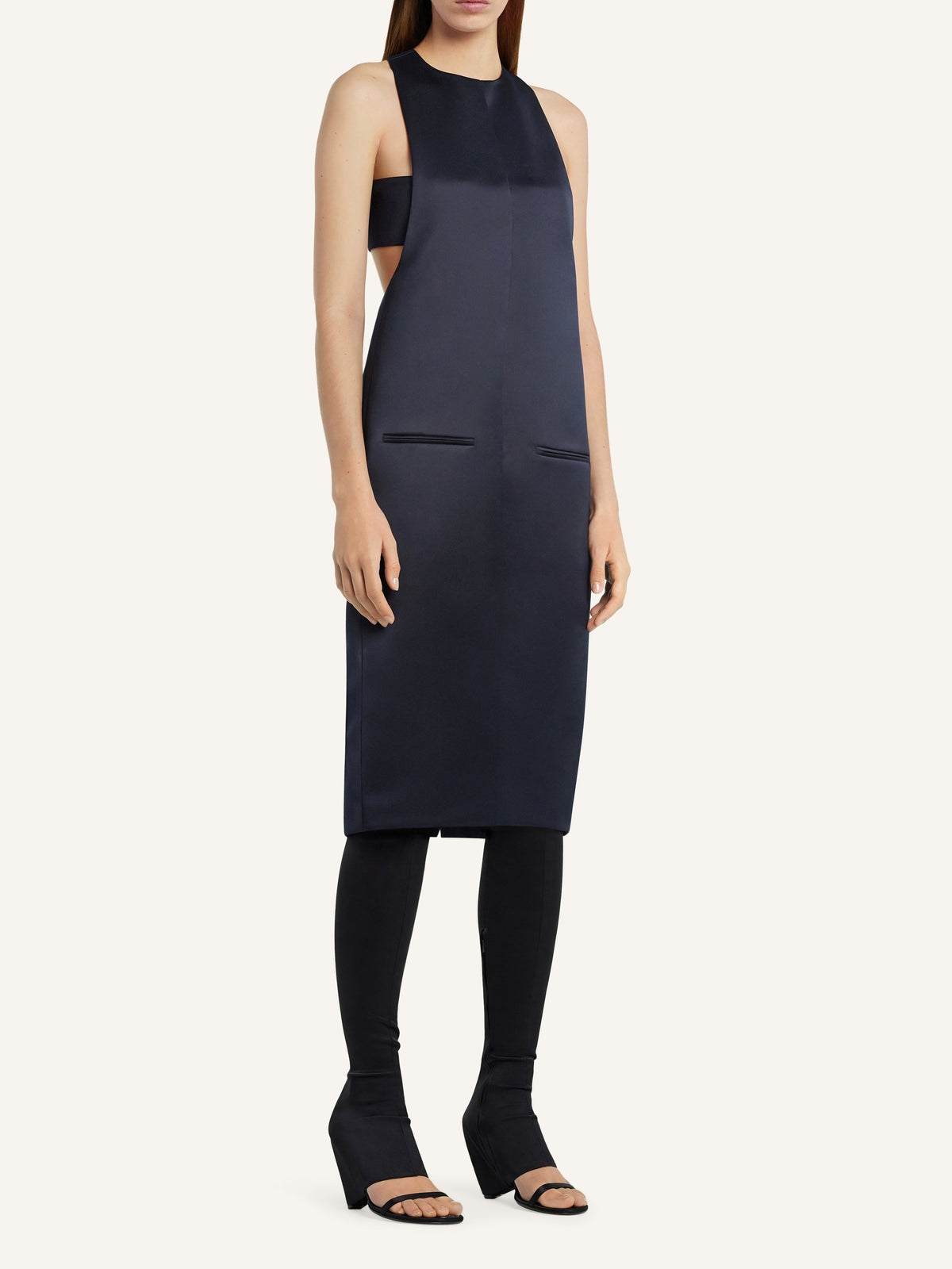 Robe longue Scuba Héritage en satin - Abyss