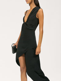 Robe longue Twist asymétrique - Black