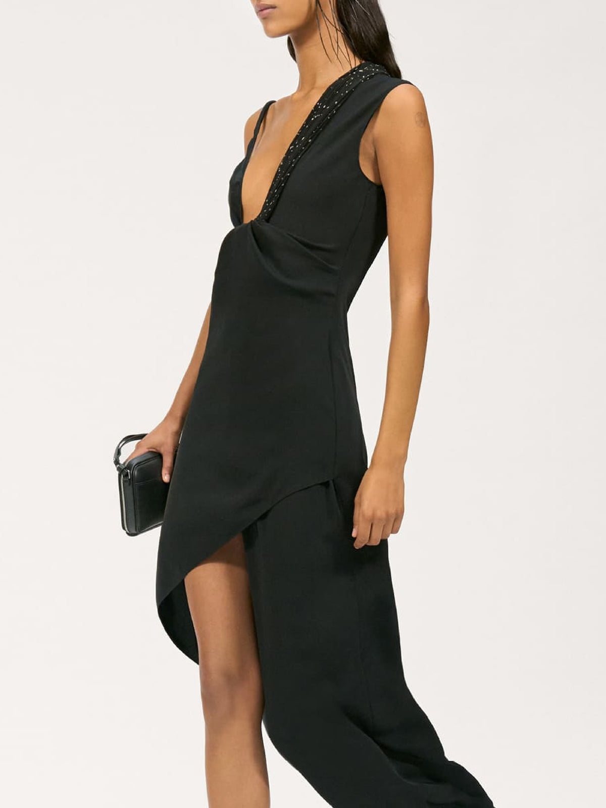 Robe longue Twist asymétrique - Black