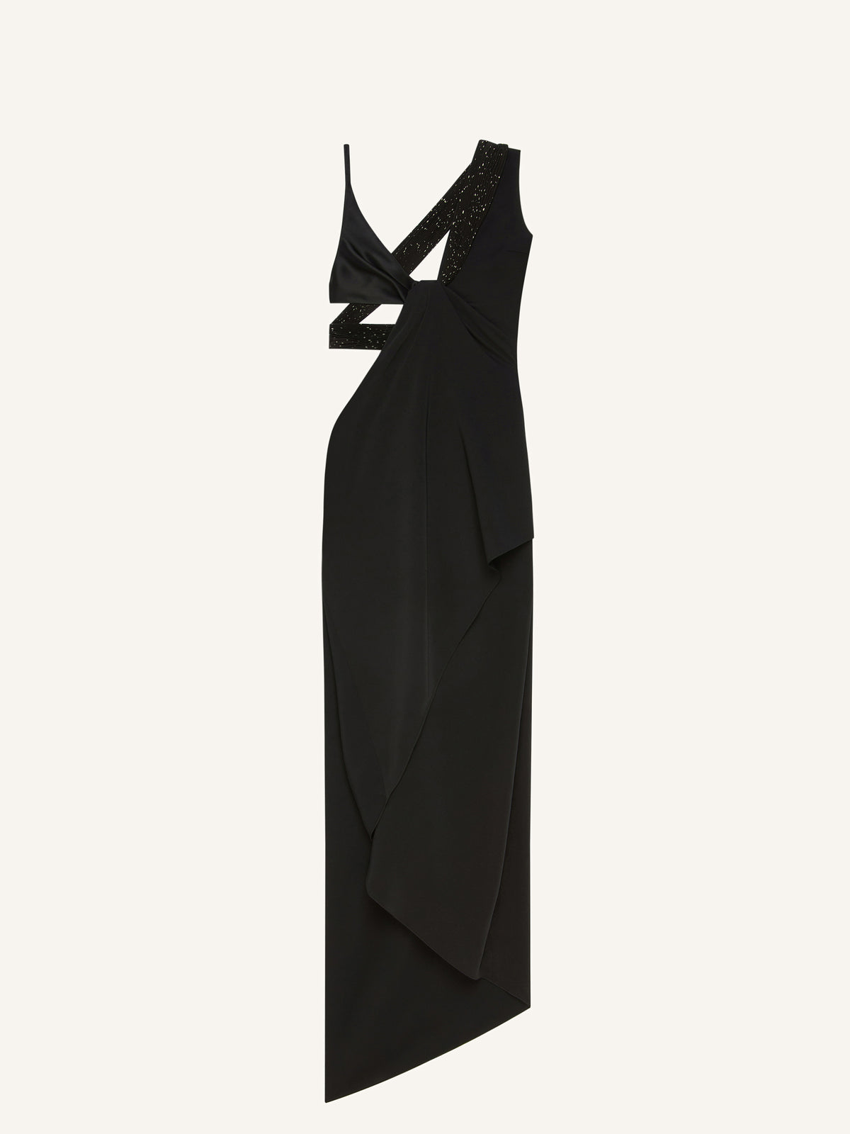 PRIX MARQUE : 850 / ROBE LONGUE TWIST ASYMÉTRIQUE