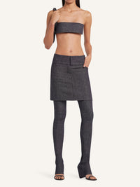Bandeau en denim - Dark Heather Grey & Sand