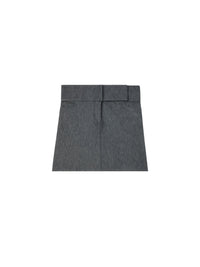 Mini jupe ceinturée en denim - Dark Heather Grey
