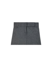 Mini jupe ceinturée en denim - Dark Heather Grey