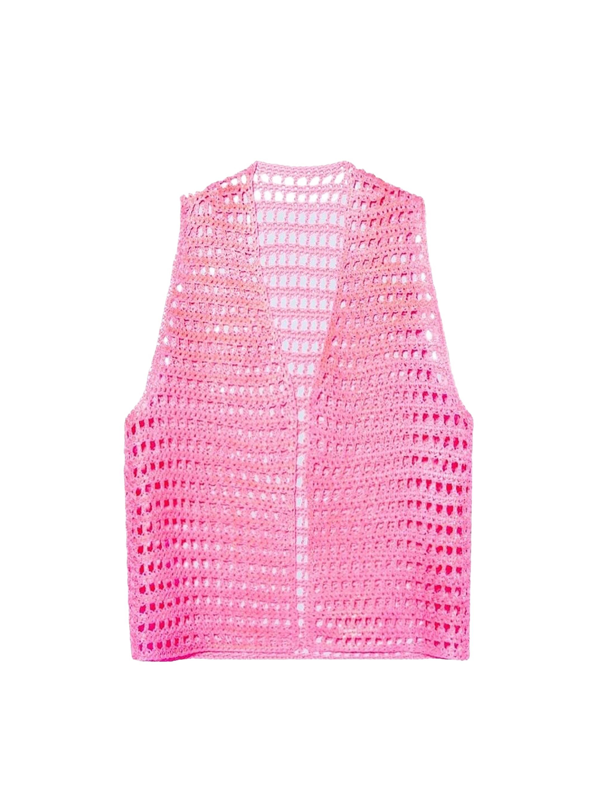 Gilet en crochet sans manches - Pink