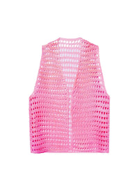 PINK LE GILET CROCHET