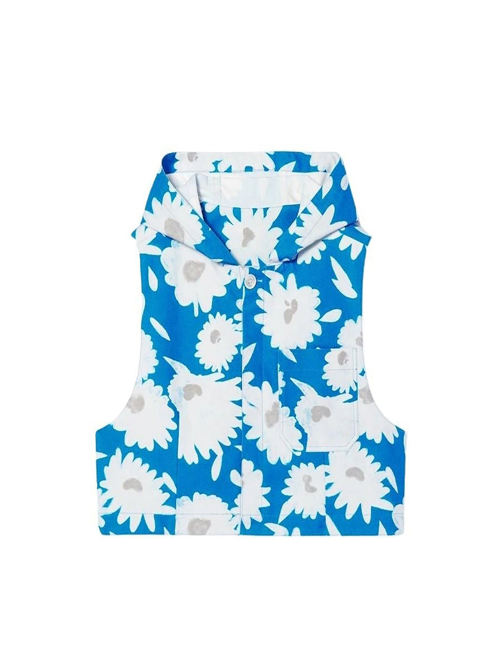PRINT WHITE/BLUE FLOWERS LE GILET ROSA