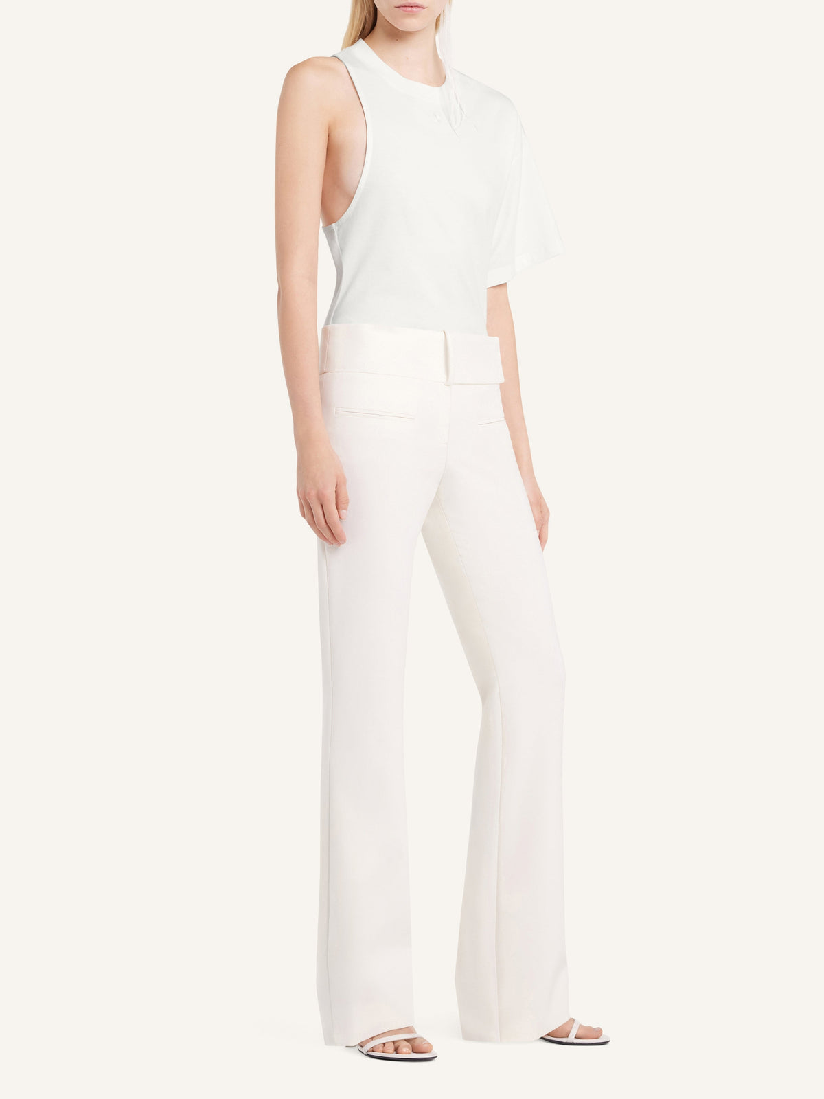 T-shirt Scuba asymétrique - Heritage White