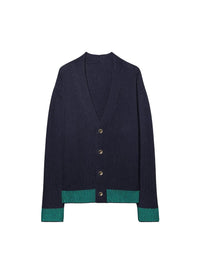 Cardigan Limone bicolore - Navy