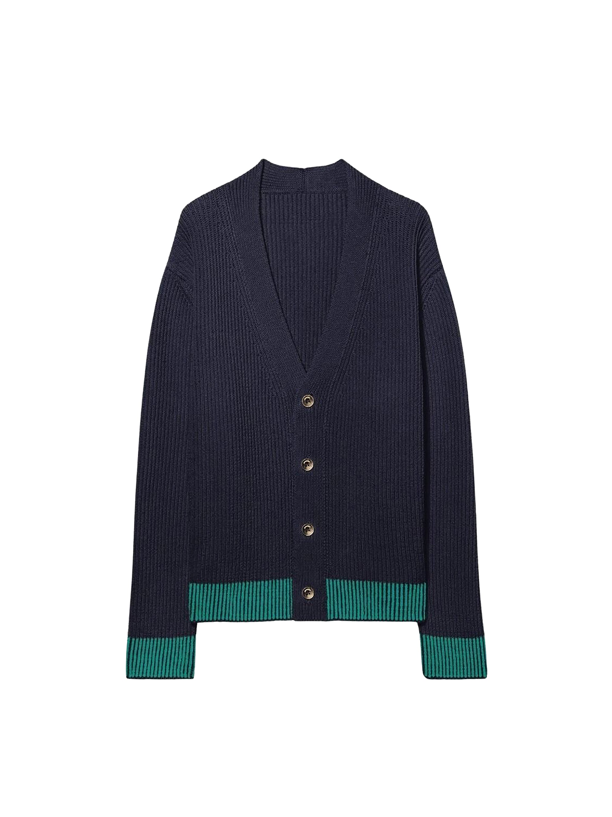 Cardigan Limone bicolore - Navy