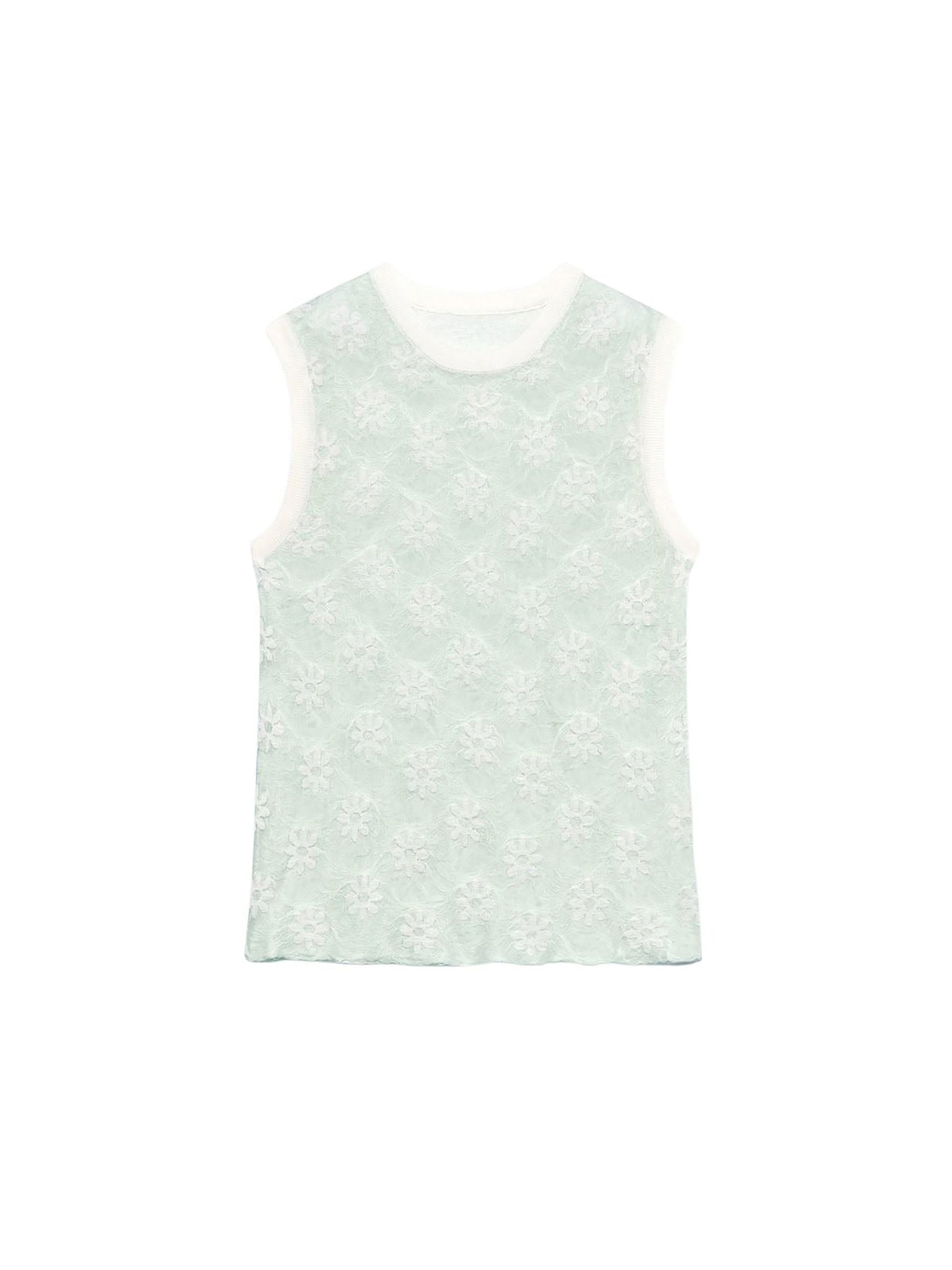 Débardeur en maille Menta - Green Flowers