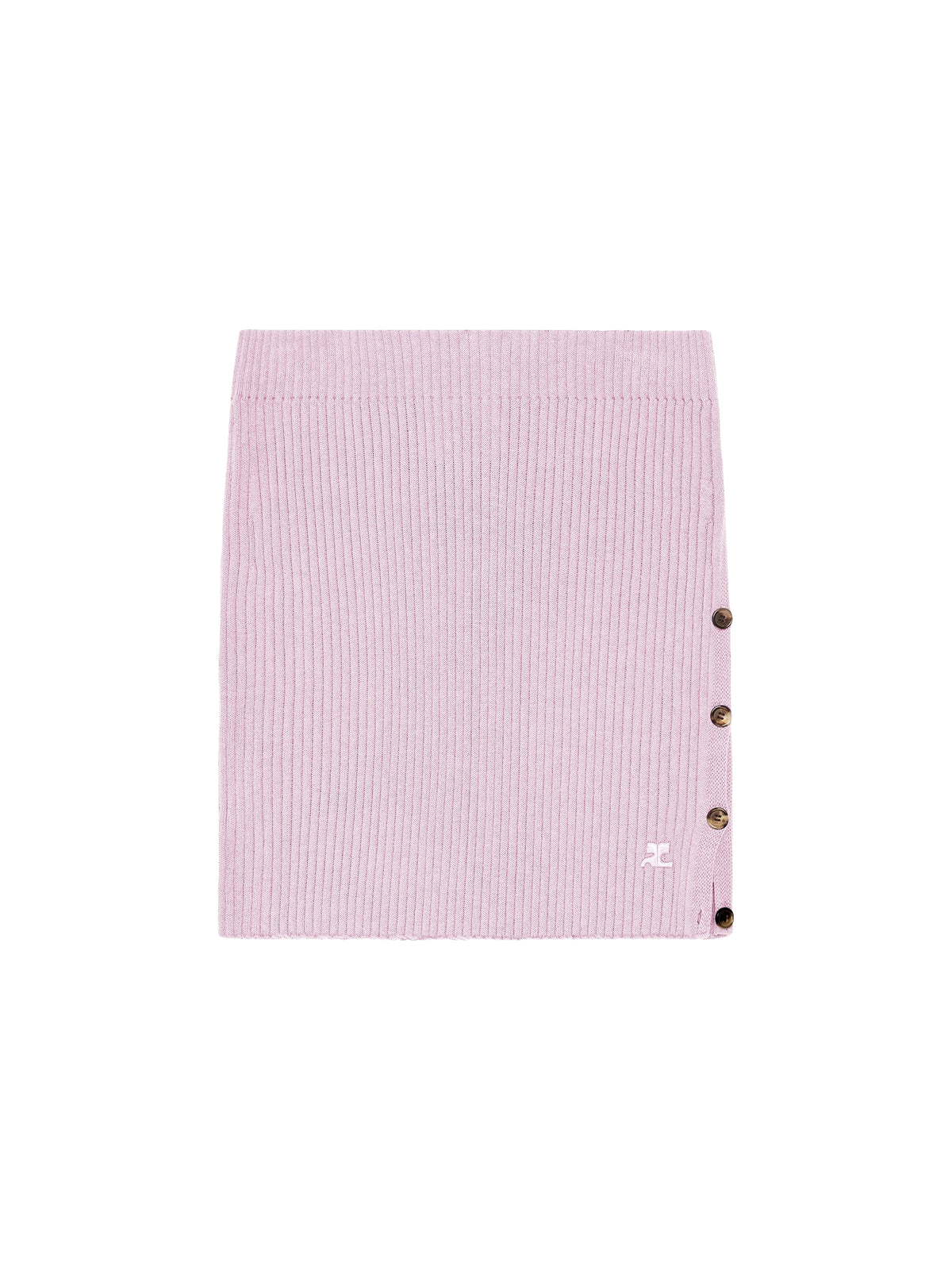 Mini jupe boutonnée en maille - Salt Pink