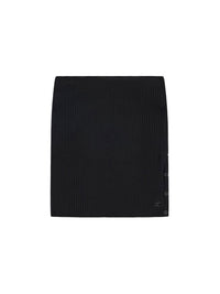 Mini jupe boutonnée en maille - Black