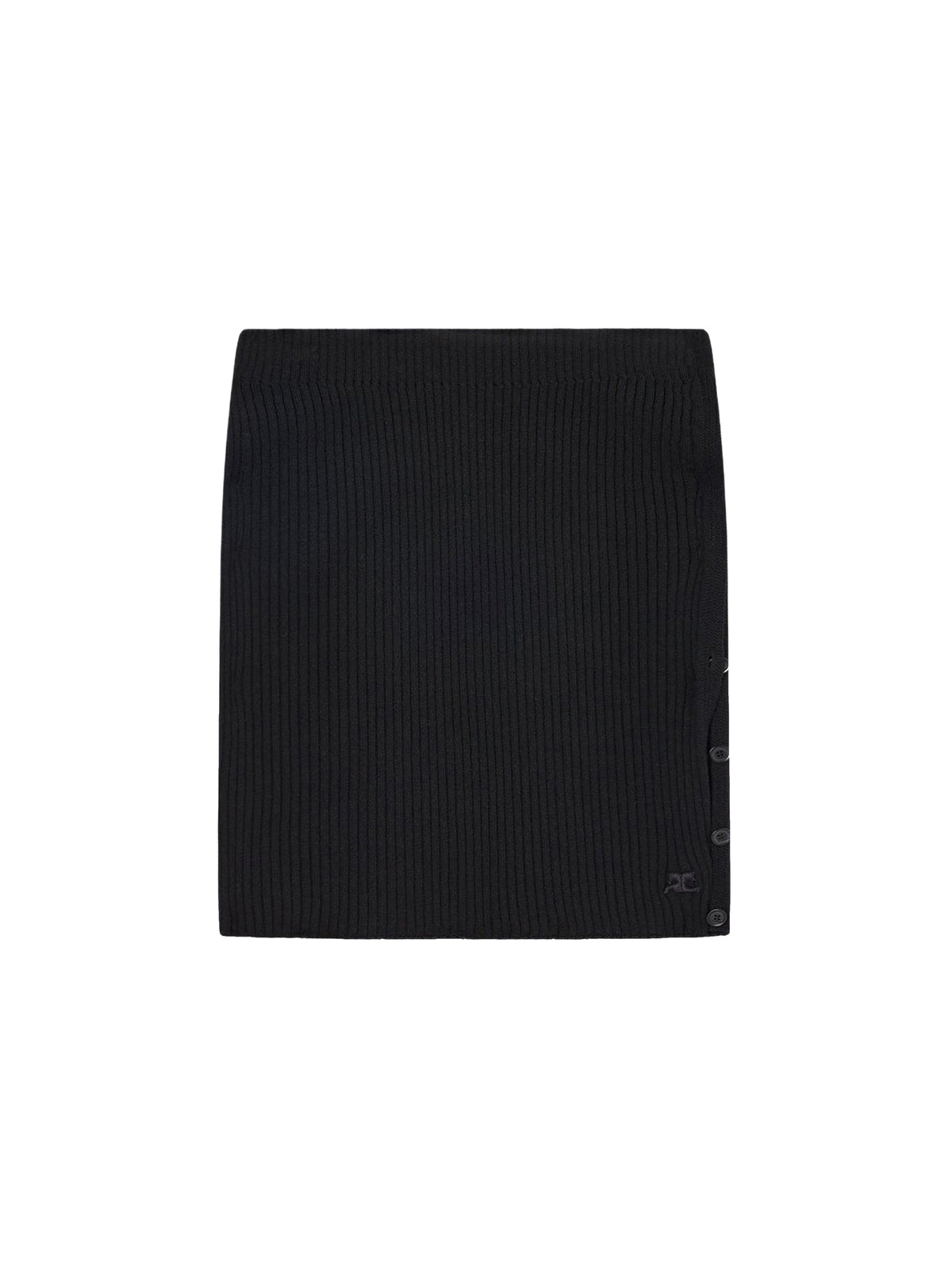 Mini jupe boutonnée en maille - Black