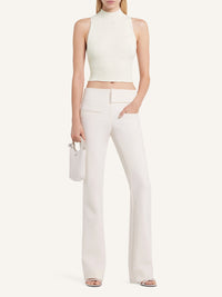 Top court col montant en maille - Heritage White