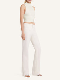 Top court col montant en maille - Heritage White