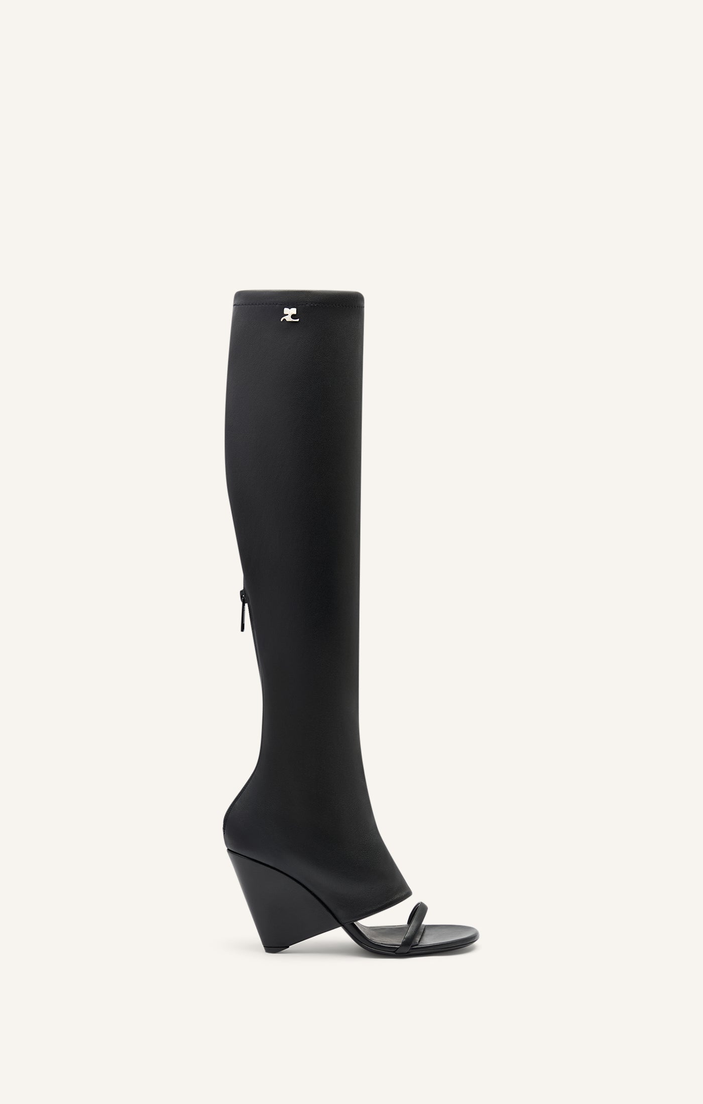 BOTTES COMPENSÉES OBLIQUES EN CUIR