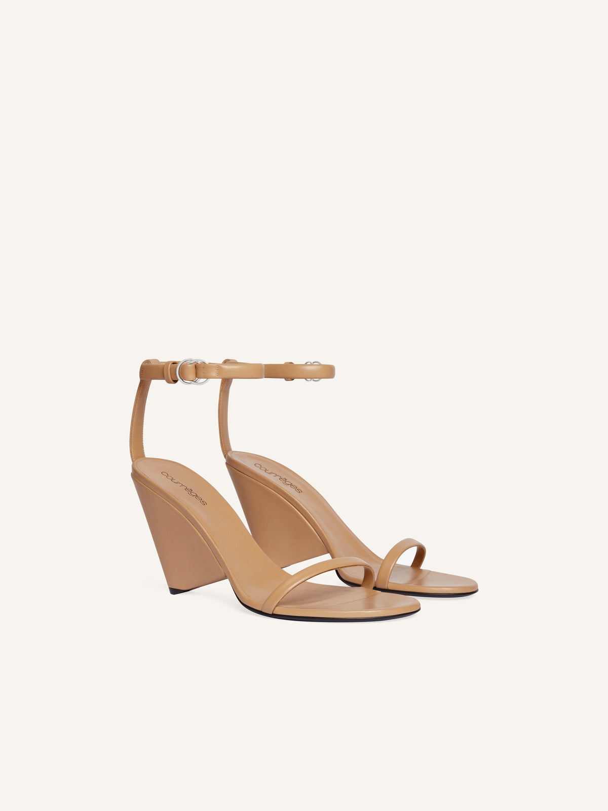 PRIX MARQUE : 190 / SANDALES OBLIQUES EN CUIR