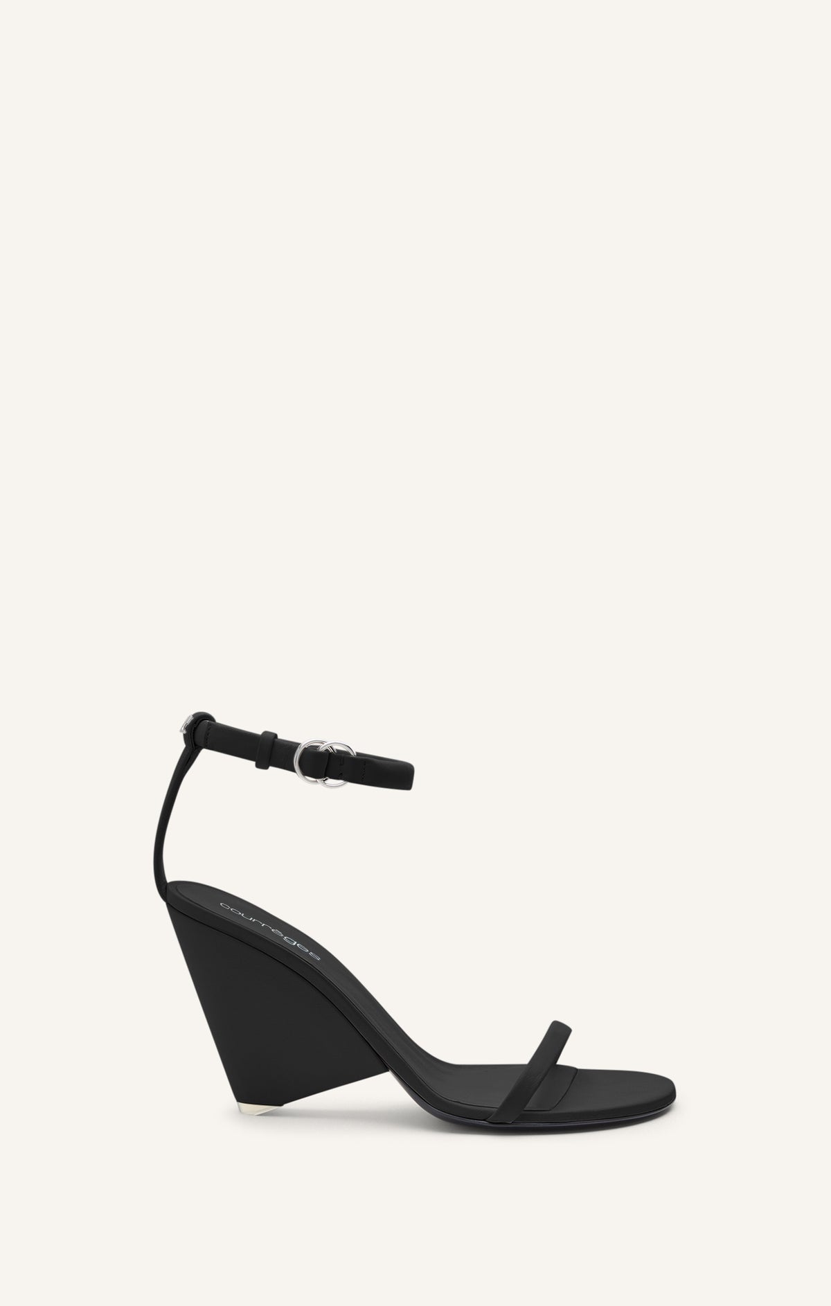 SANDALES OBLIQUES EN CUIR