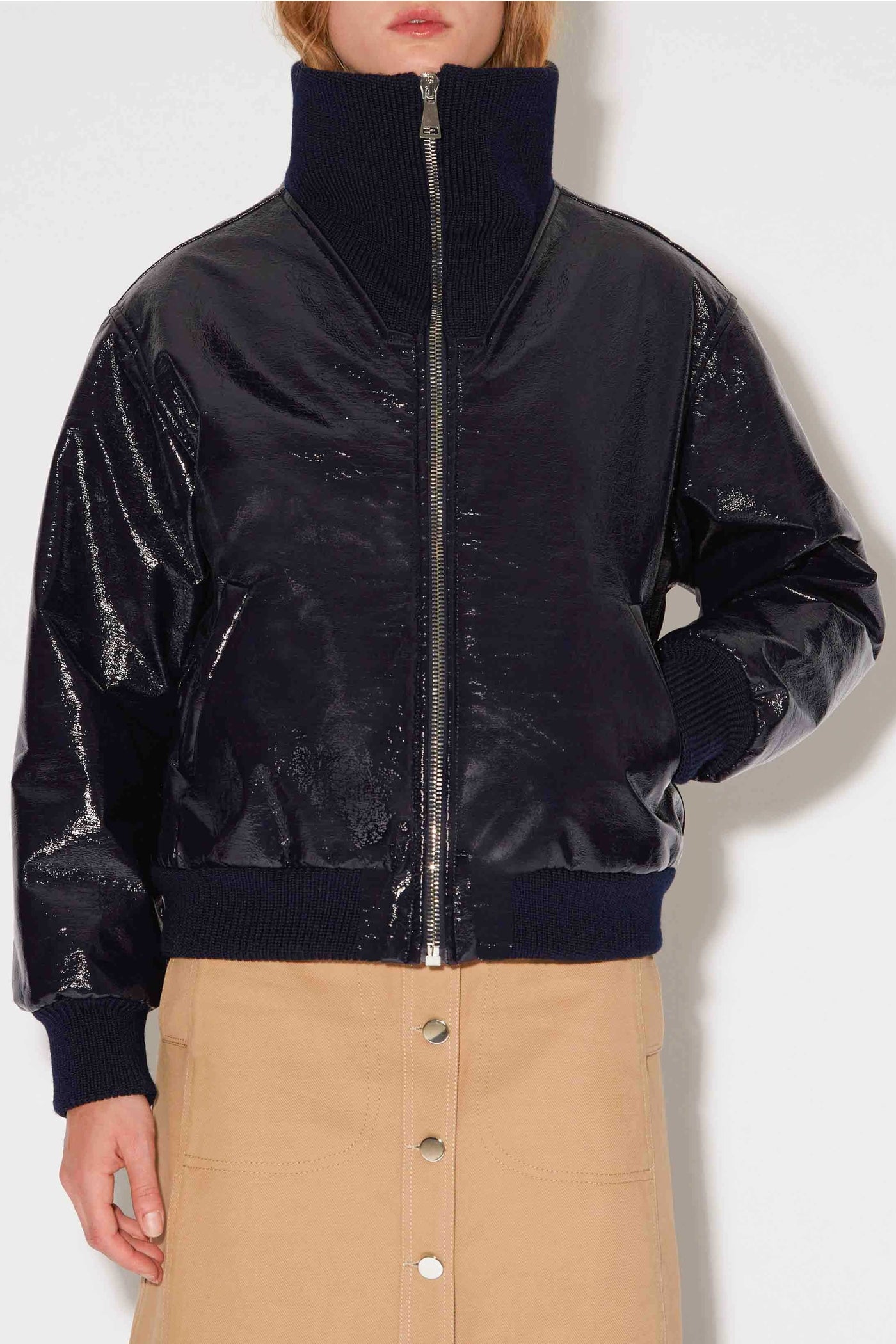 Blouson Lolita en vinyle - Marine