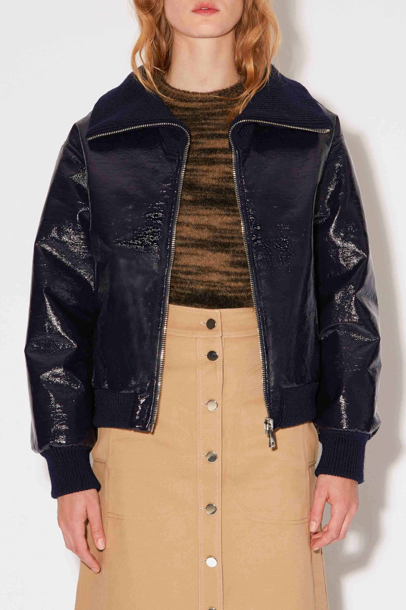 Blouson Lolita en vinyle - Marine