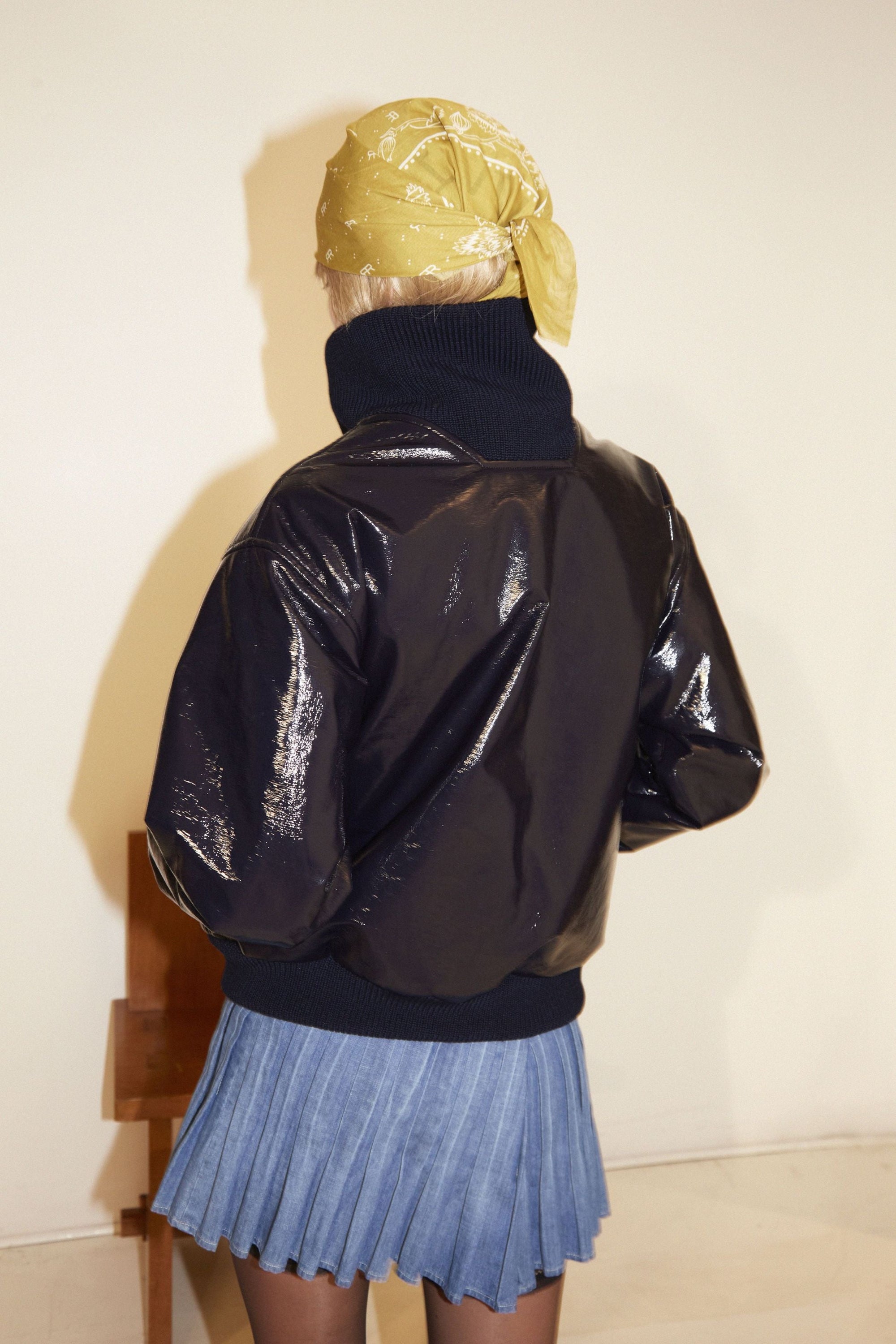 Blouson Lolita en vinyle - Marine
