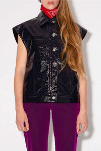 Veste Christie en vinyle - Marine