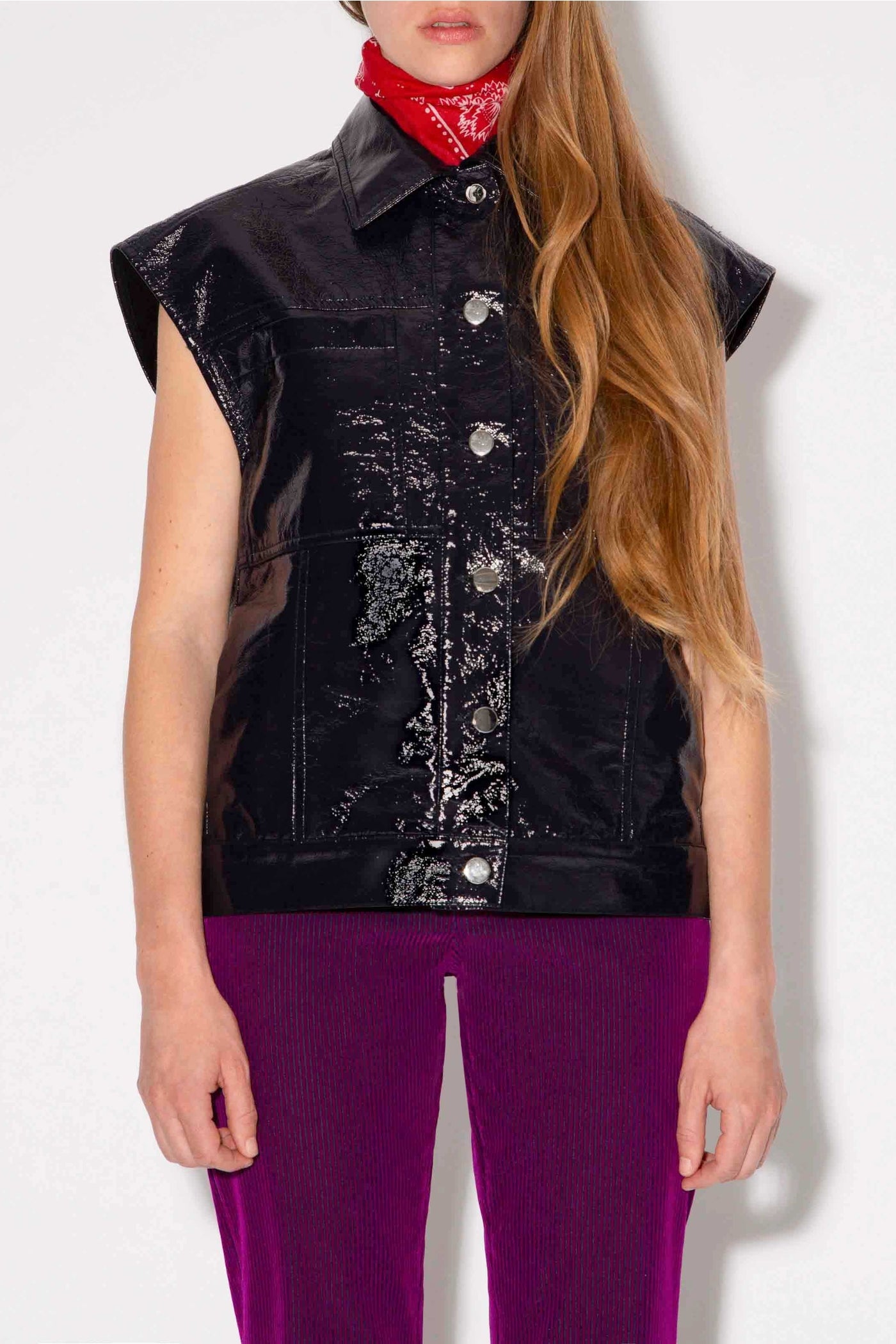 Veste Christie en vinyle - Marine