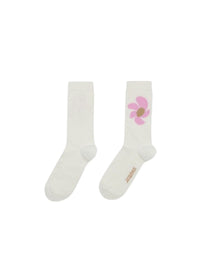 Chaussettes Fleur - Beige & Pink Flower