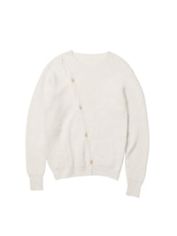 Cardigan Pau asymétrique en laine mélangée - White