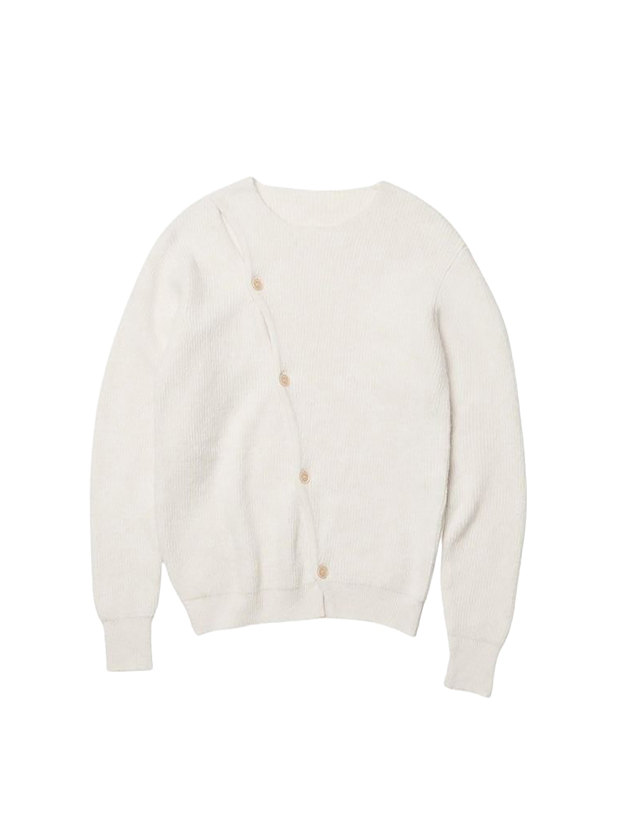 Cardigan Pau asymétrique en laine mélangée - White