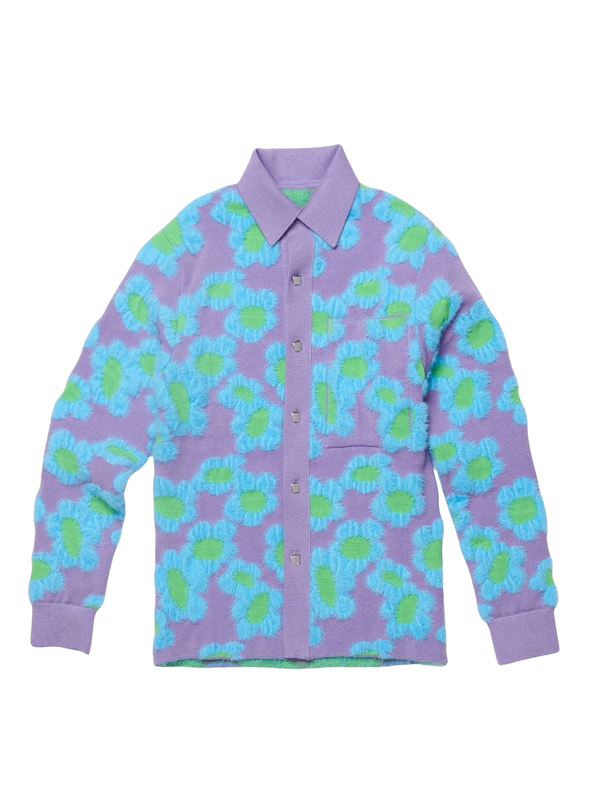 PURPLE FLOWERS 70S LA CHEMISE NEVE FLEURS