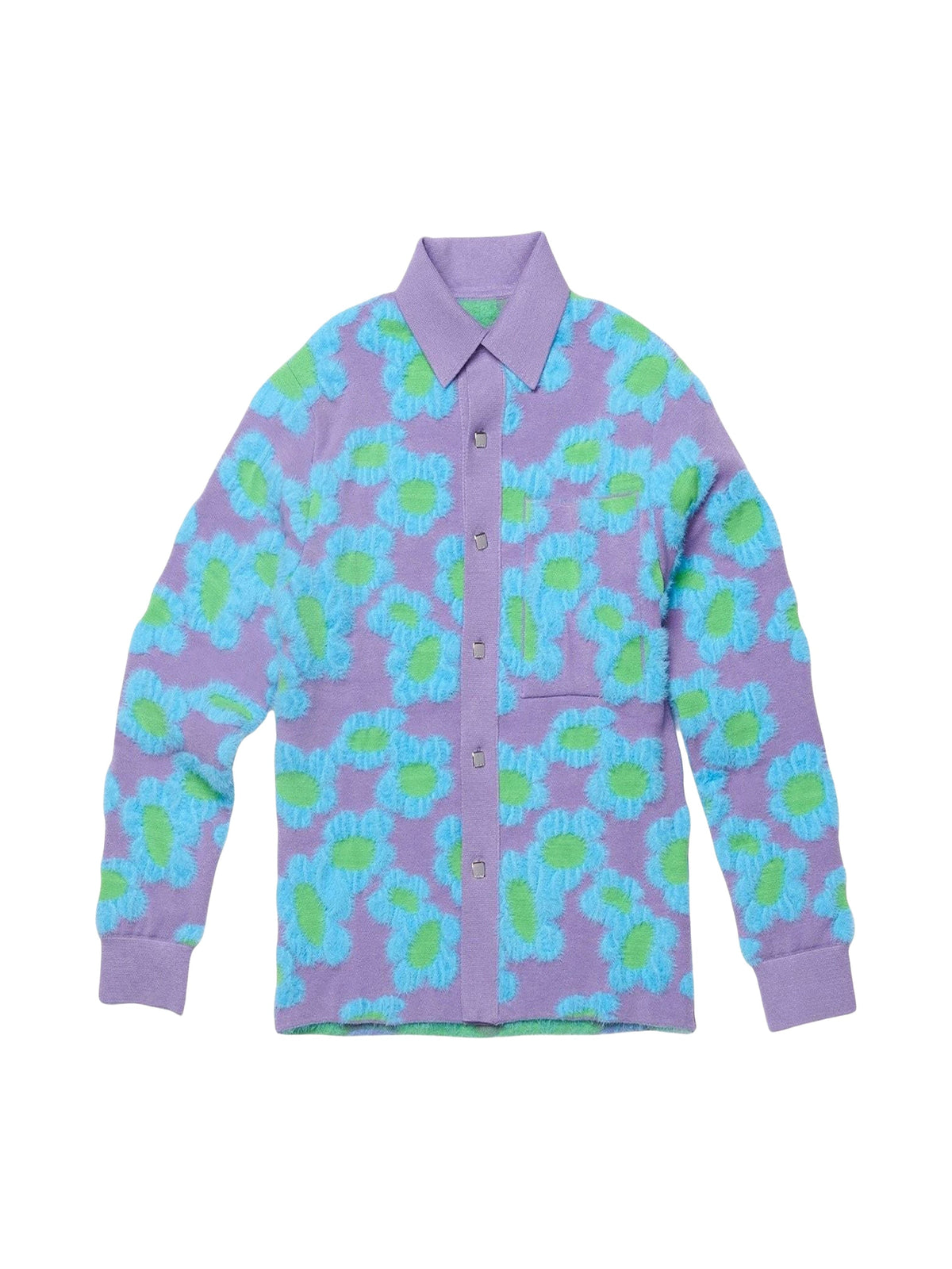 Cardigan Neve à fleurs - Purple Flowers 70S