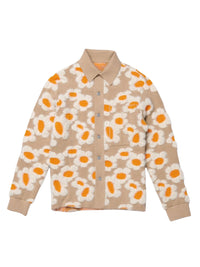 LIGHT BROWN FLOWERS 70S LA CHEMISE NEVE FLEURS