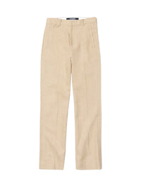 Pantalon Linu tailleur structuré en soie mélangée - Dark Beige