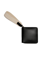 Portefeuille Carré Rond en cuir - Black