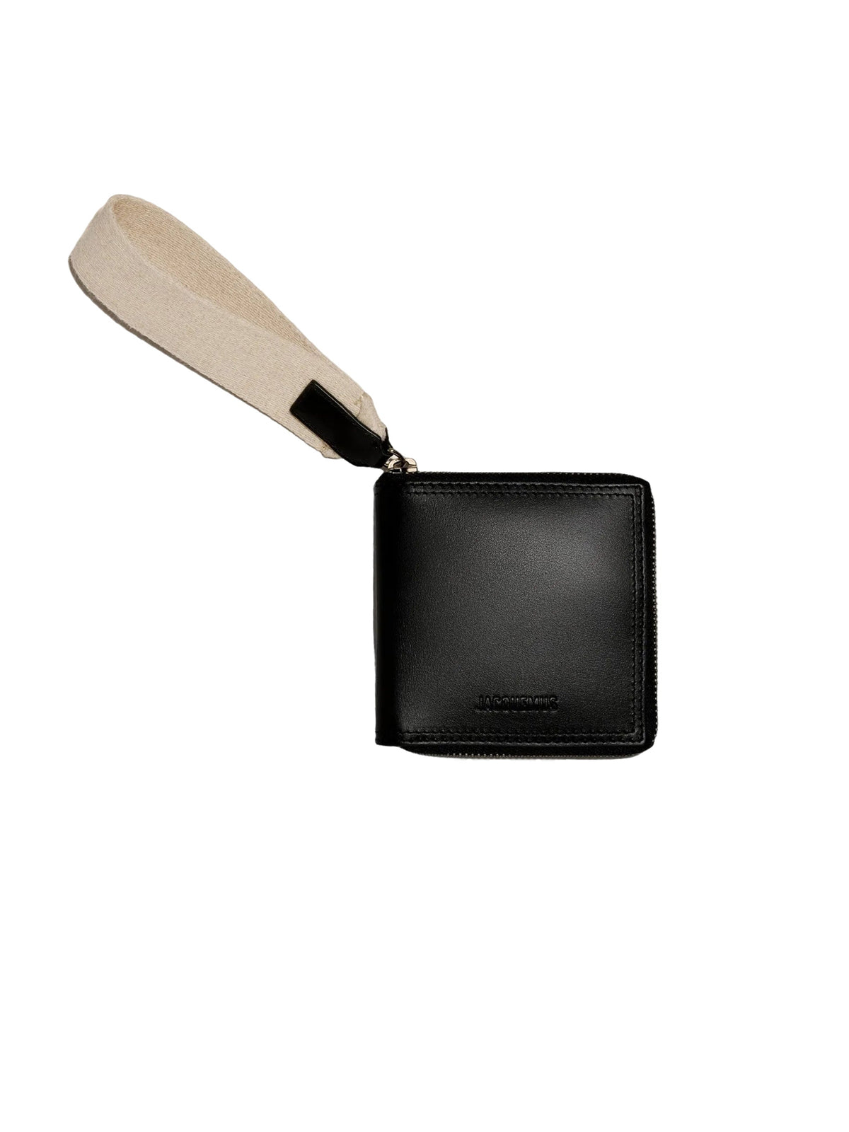 Portefeuille Carré Rond en cuir - Black