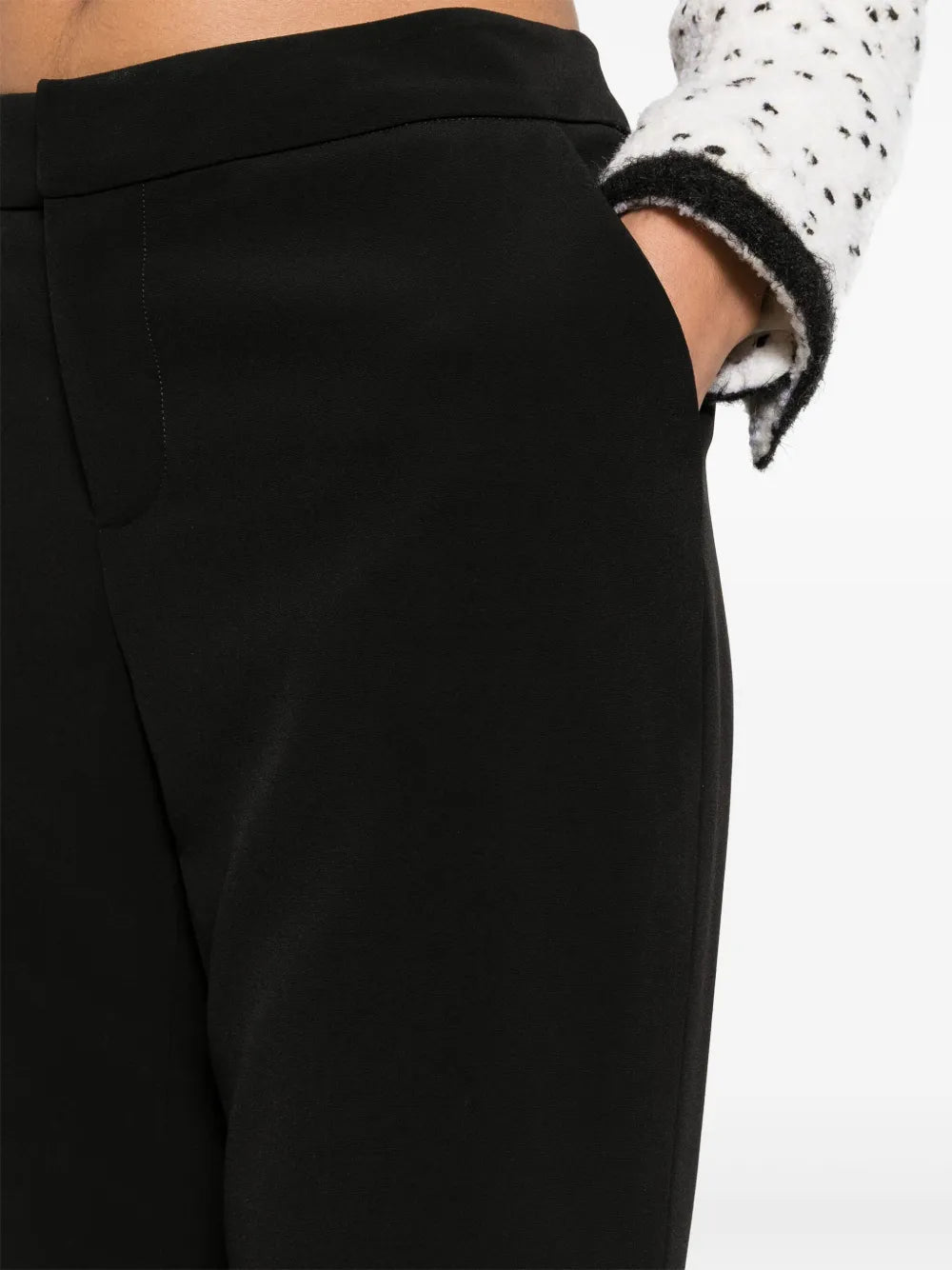 Pantalon évasé en crêpe - Noir