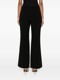 Pantalon évasé en crêpe - Noir