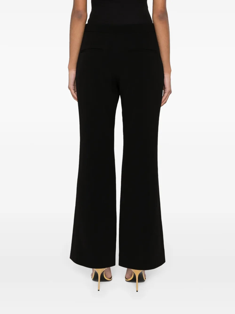 Pantalon évasé en crêpe - Noir