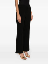 Pantalon évasé en crêpe - Noir