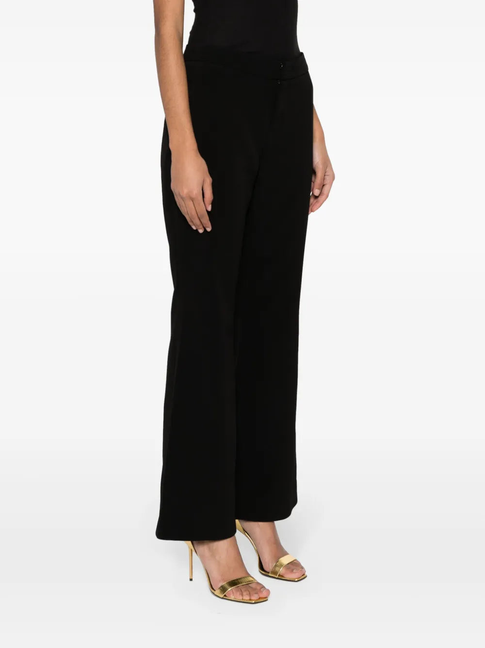 Pantalon évasé en crêpe - Noir